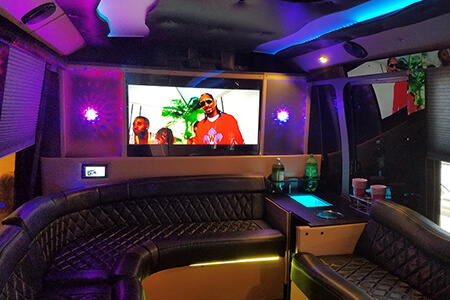 party bus large tv