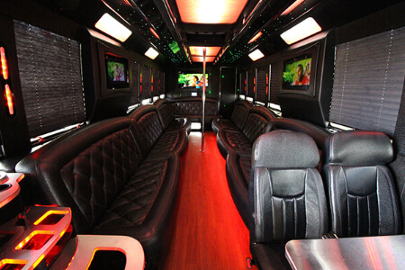 party bus with TVs