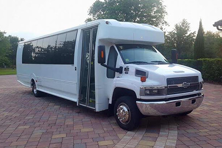 white exterior bus